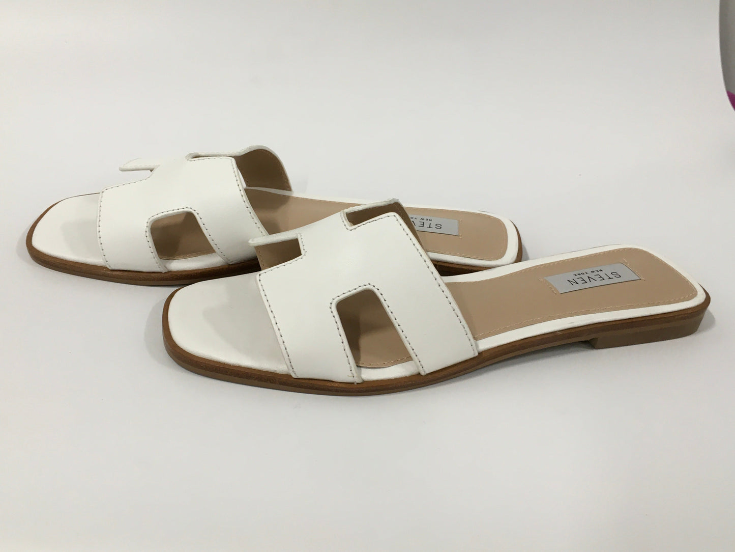 White Sandals Flats Steven New York , Size 8