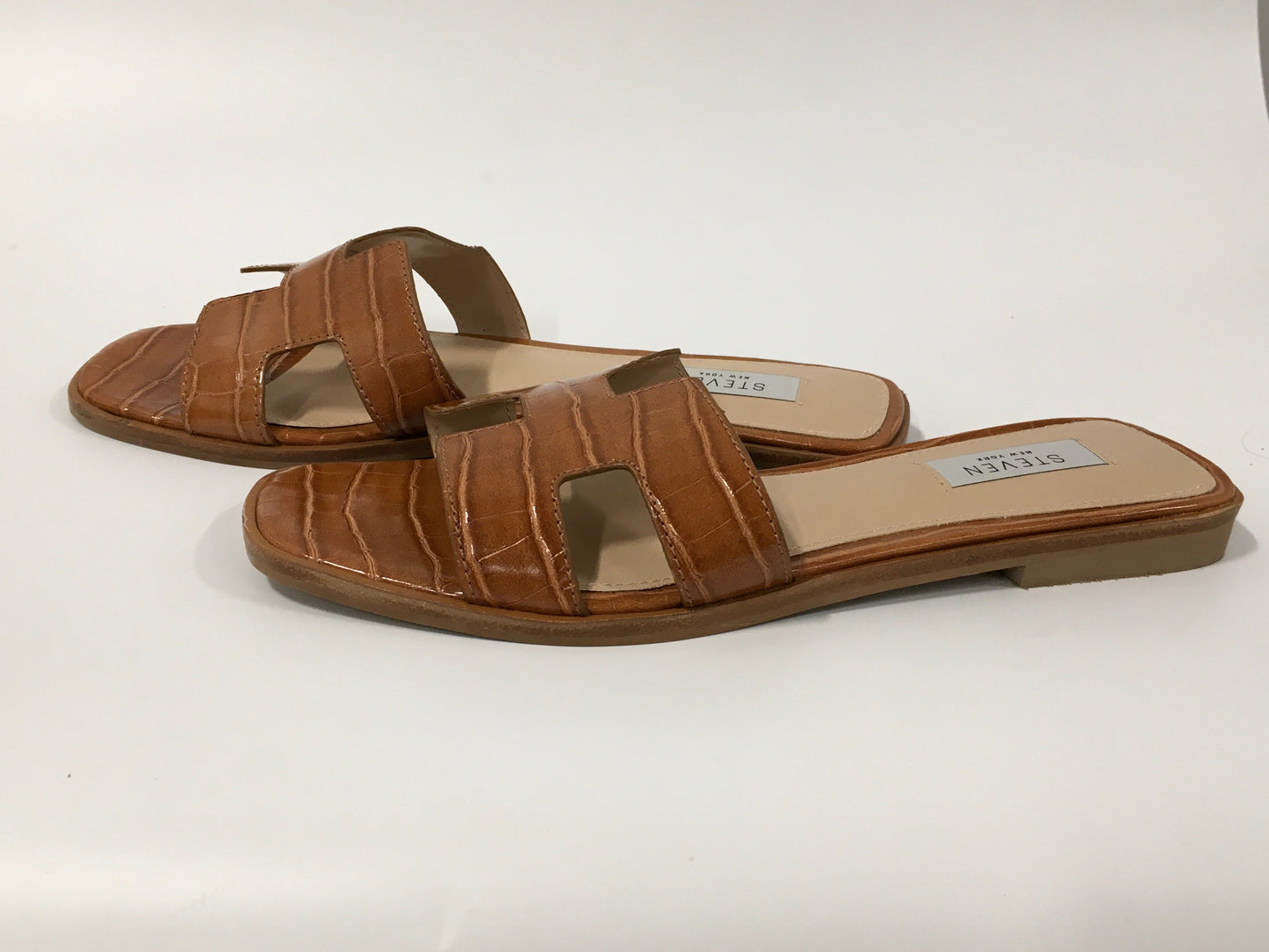 Brown Sandals Flats Steven New York, Size 8