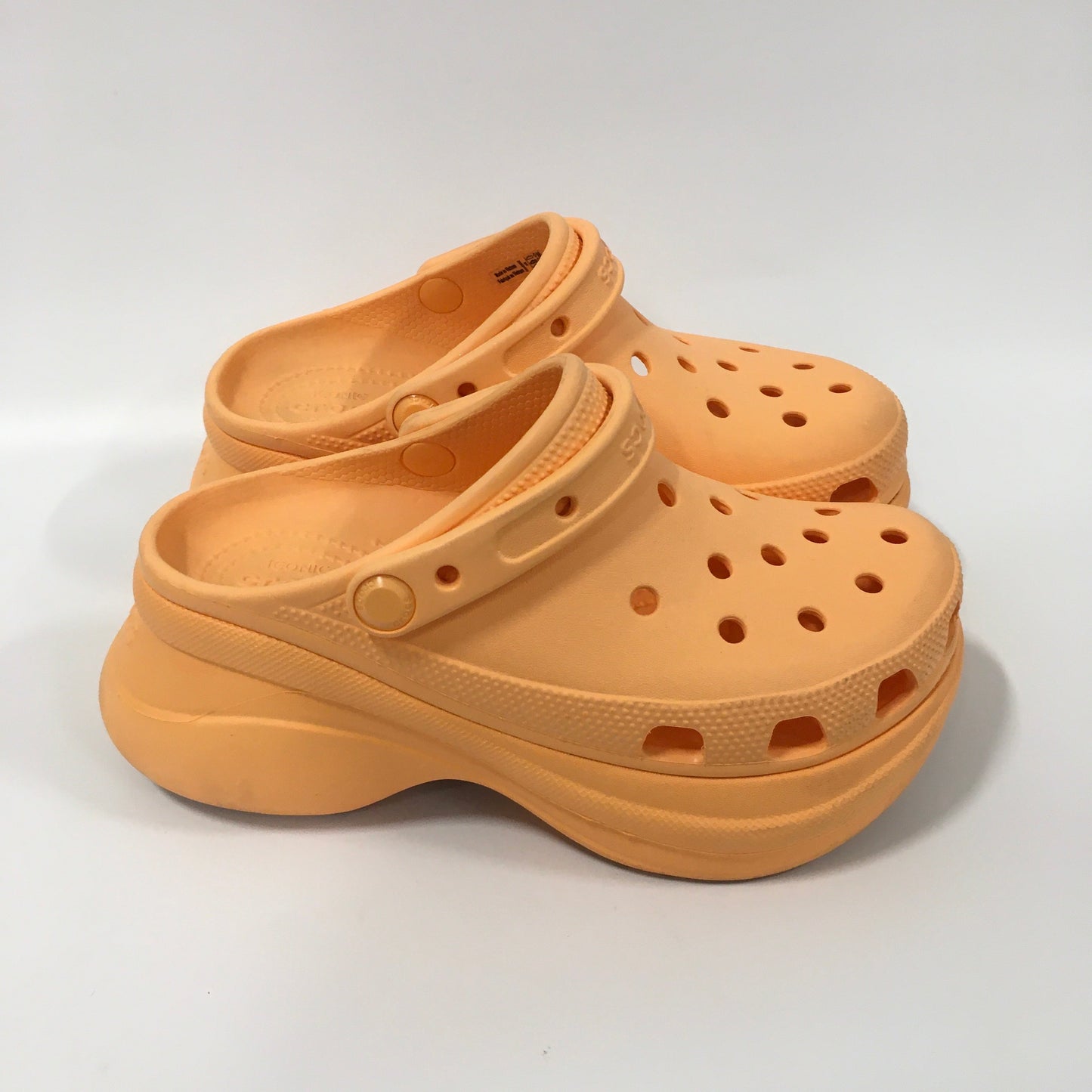 Orange Sandals Heels Platform Crocs, Size 6