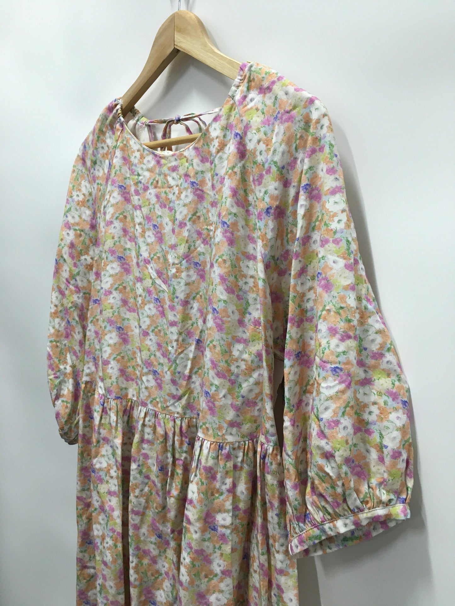 Floral Print Dress Casual Short Frnch, Size L