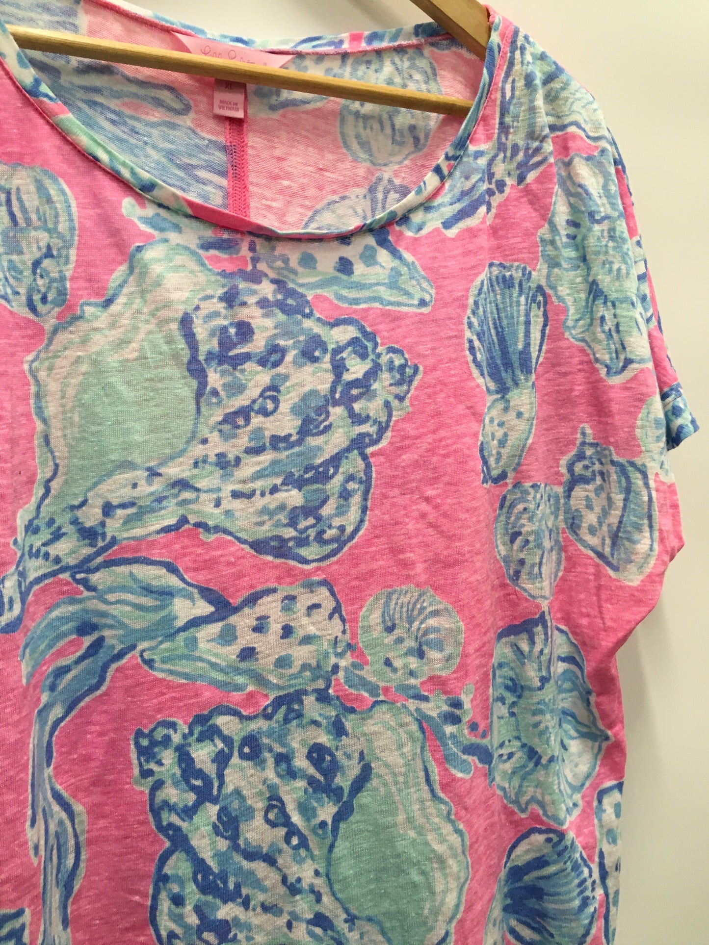 Pink Top Short Sleeve Lilly Pulitzer, Size Xl