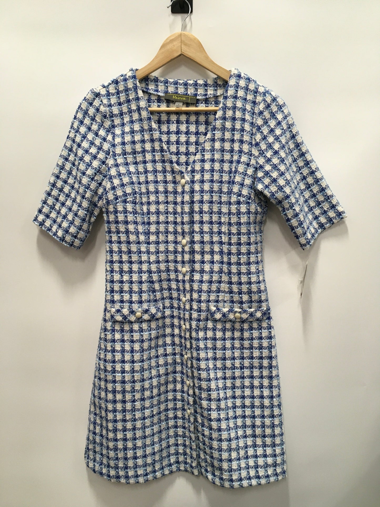 Blue & White Dress Work Clothes Mentor, Size S