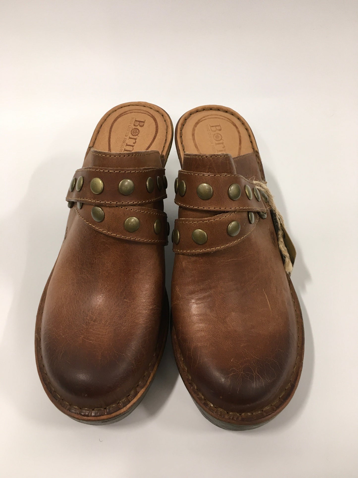 Brown Shoes Heels Block Born, Size 9