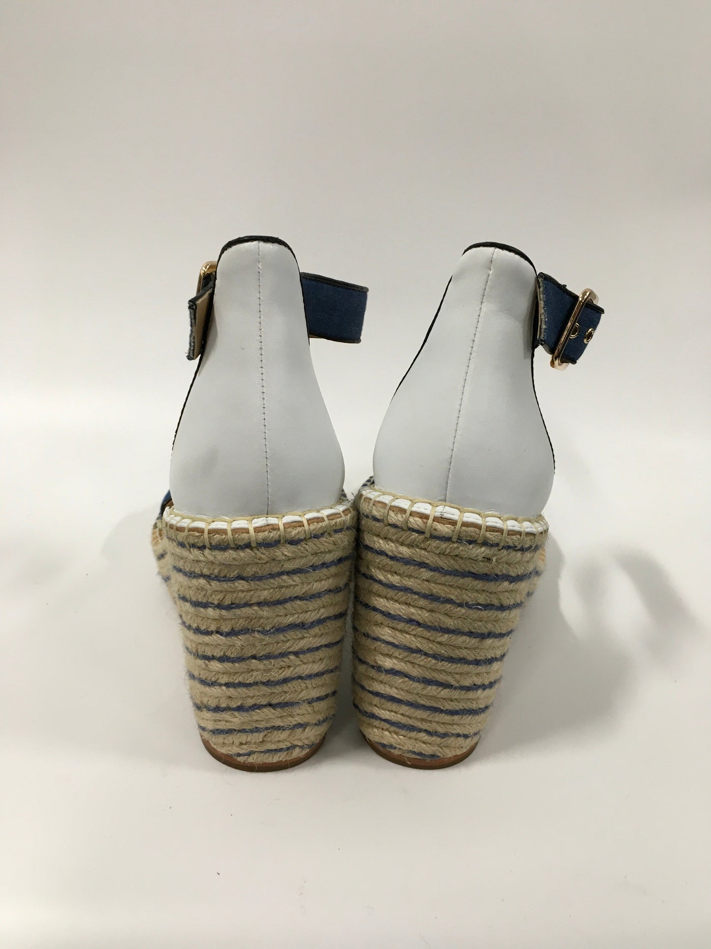 Blue Sandals Heels Wedge Cabi, Size 9