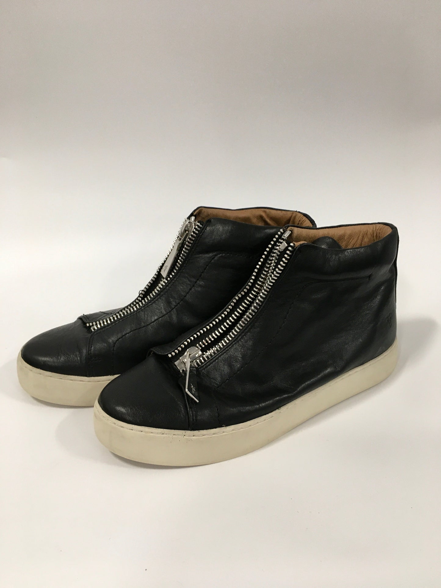 Black Shoes Sneakers Platform Frye, Size 8.5