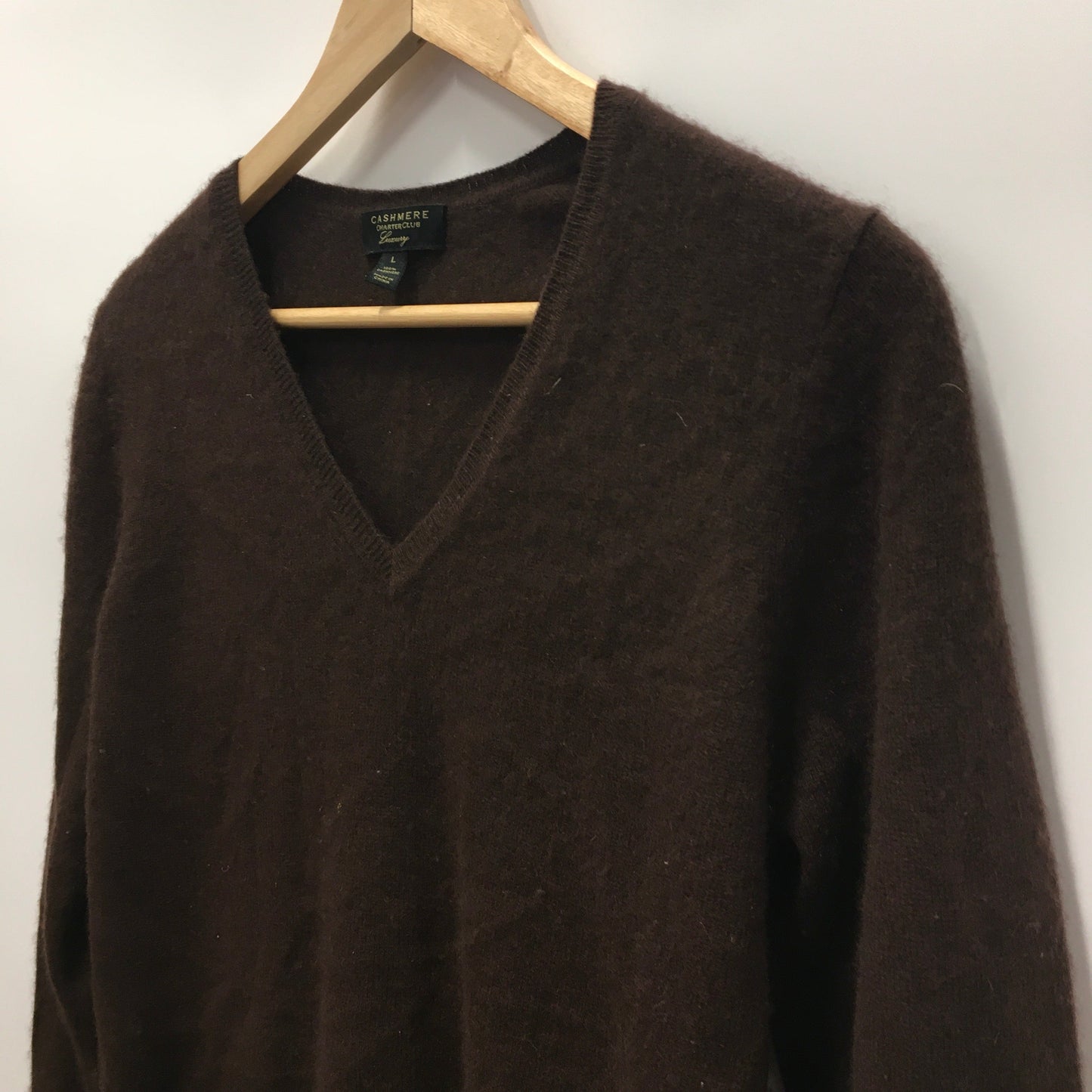 Brown Sweater Cashmere Charter Club, Size L