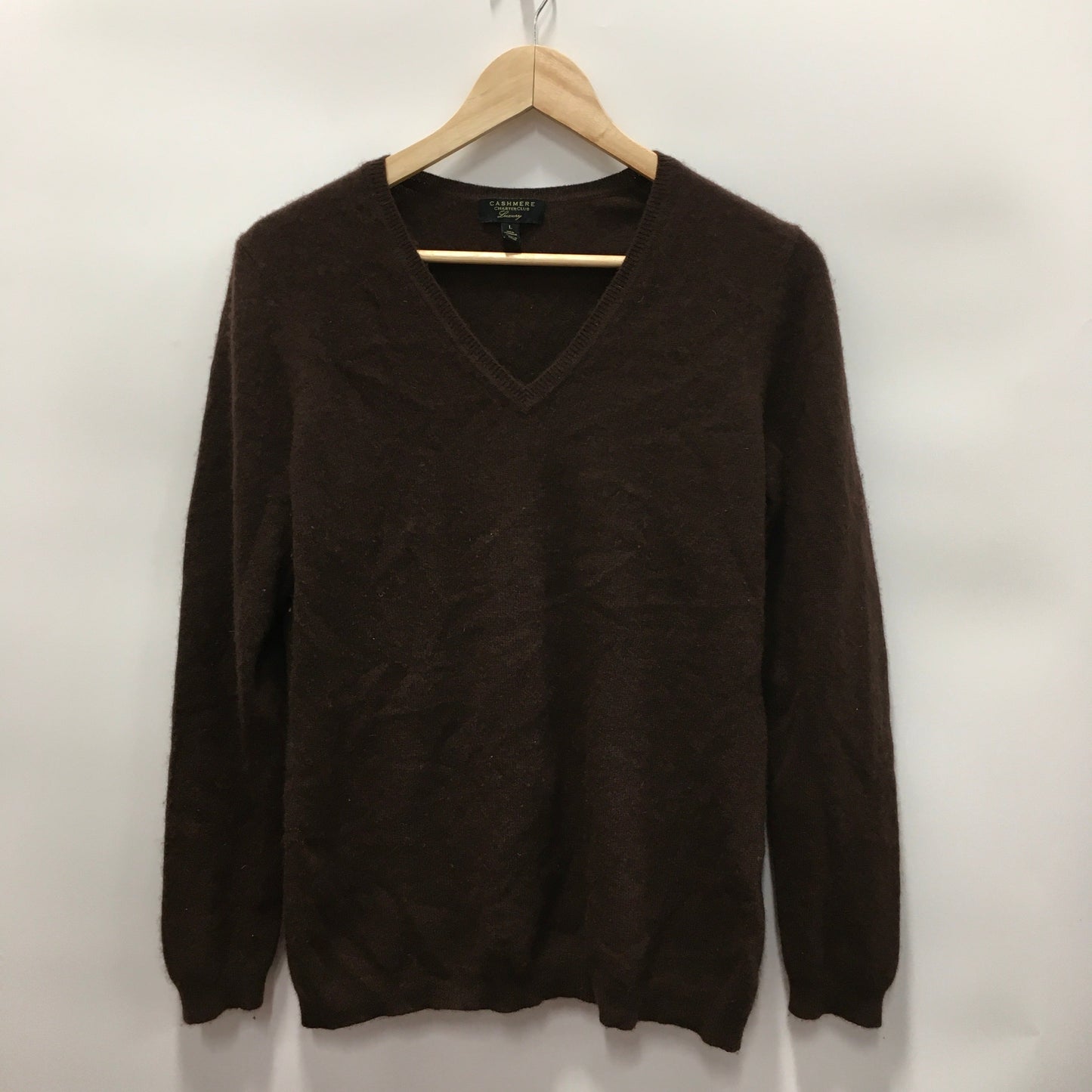 Brown Sweater Cashmere Charter Club, Size L