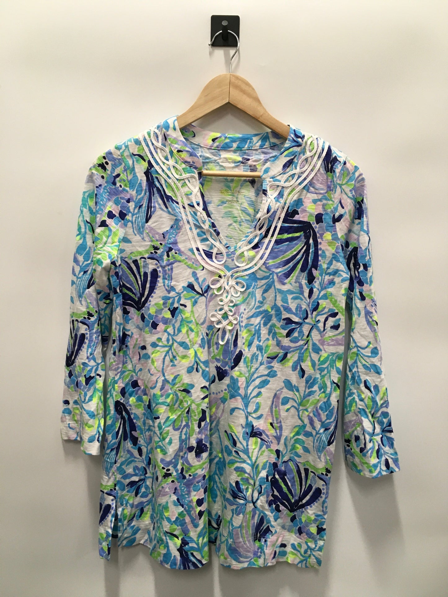 Blue & Green Top Long Sleeve Lilly Pulitzer, Size S