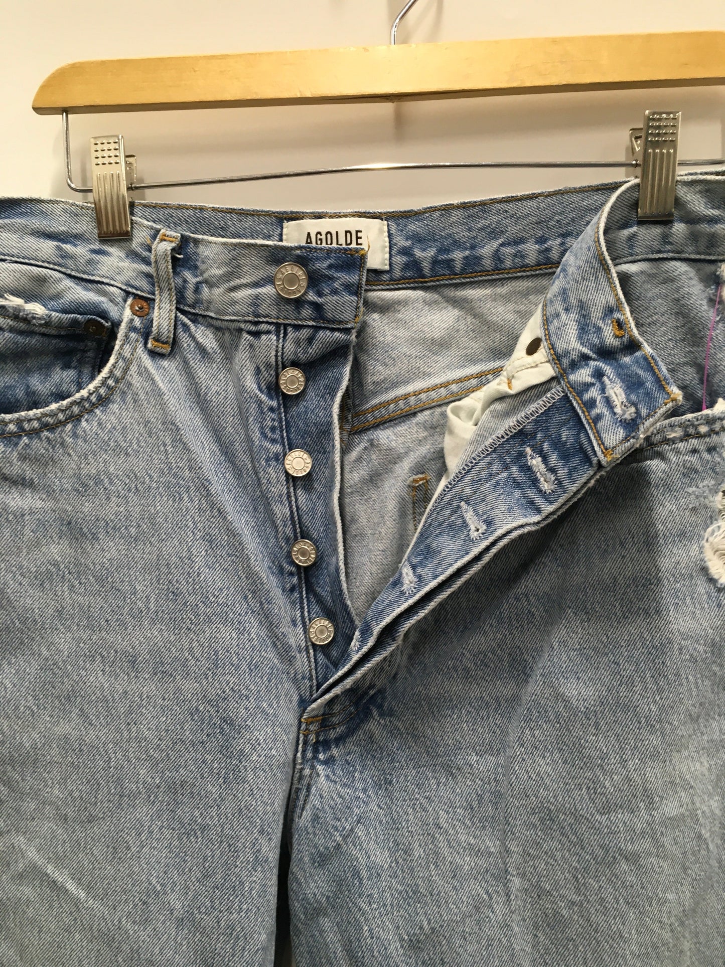 Blue Denim Jeans Straight Agolde, Size 6