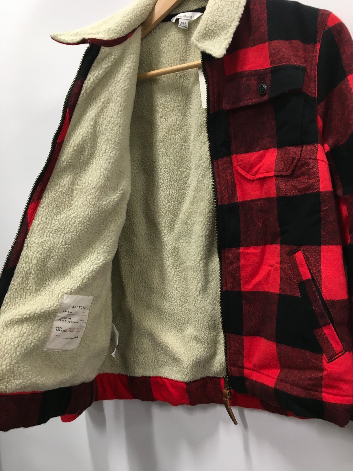 Plaid Pattern Jacket Fleece L.l. Bean, Size Xs