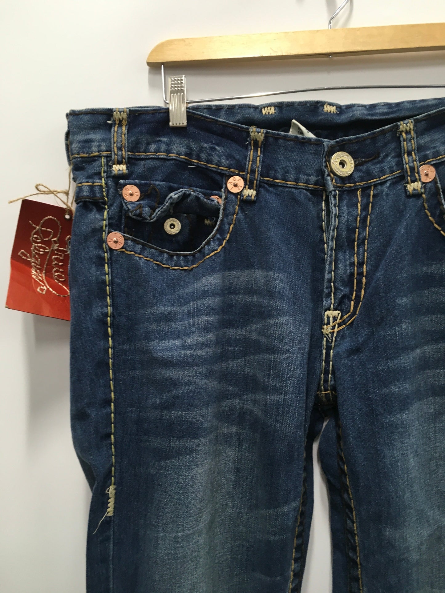 Jeans Straight By True Religion In Blue Denim, Size: 14