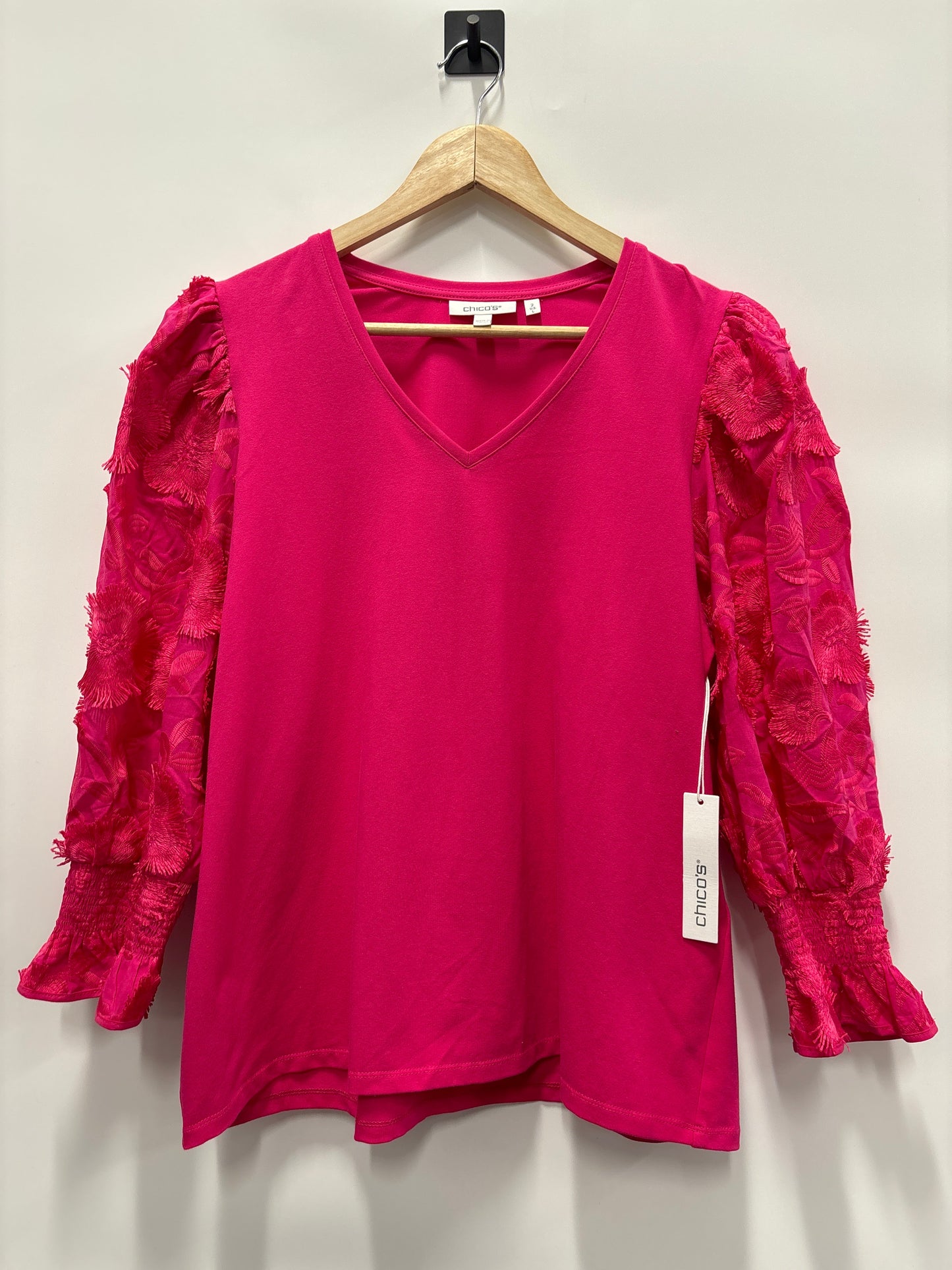 Top Long Sleeve By Chicos In Pink, Size: L