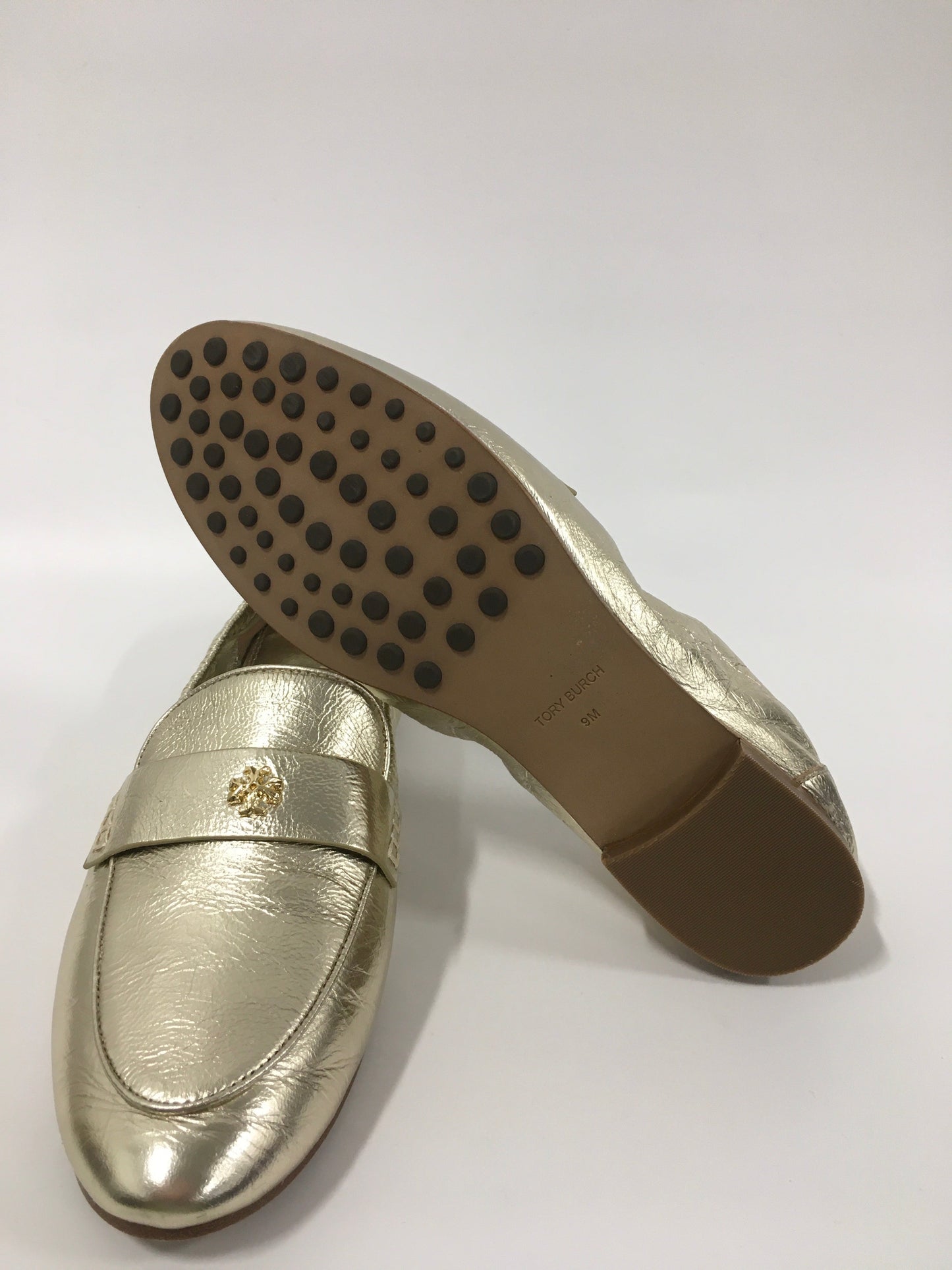 Shoes Flats By Tory Burch In Gold, Size: 9