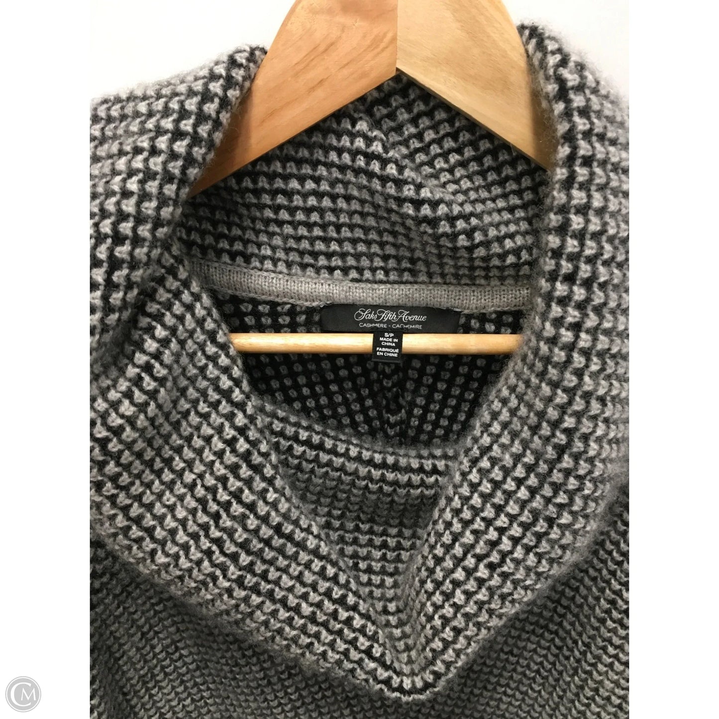 Sweater Cashmere By Saks Fifth Avenue In Grey, Size: S