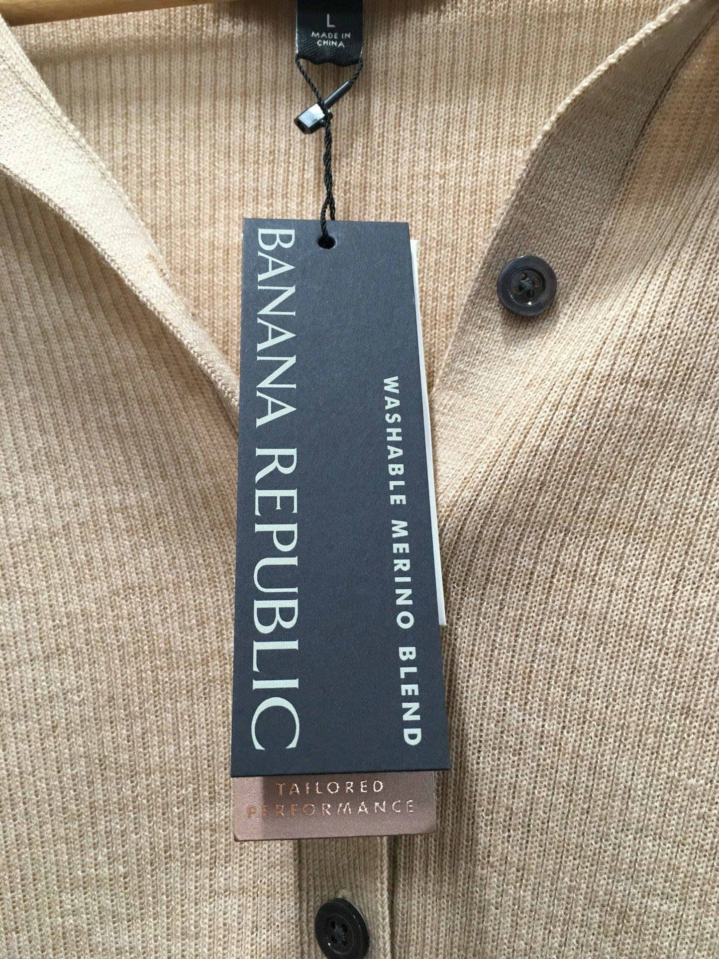 Top Long Sleeve By Banana Republic In Tan, Size: L