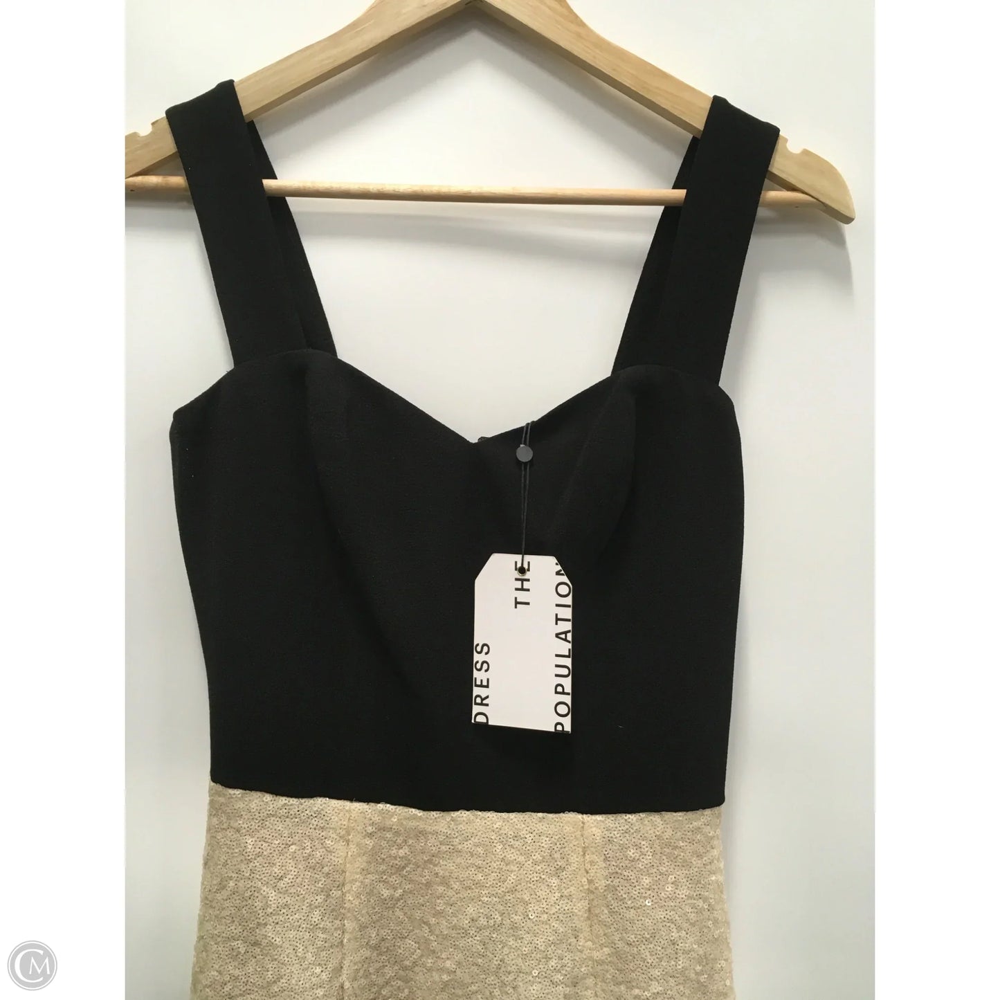 Dress Party Midi By Dress The Population In Black & Cream, Size: Xs