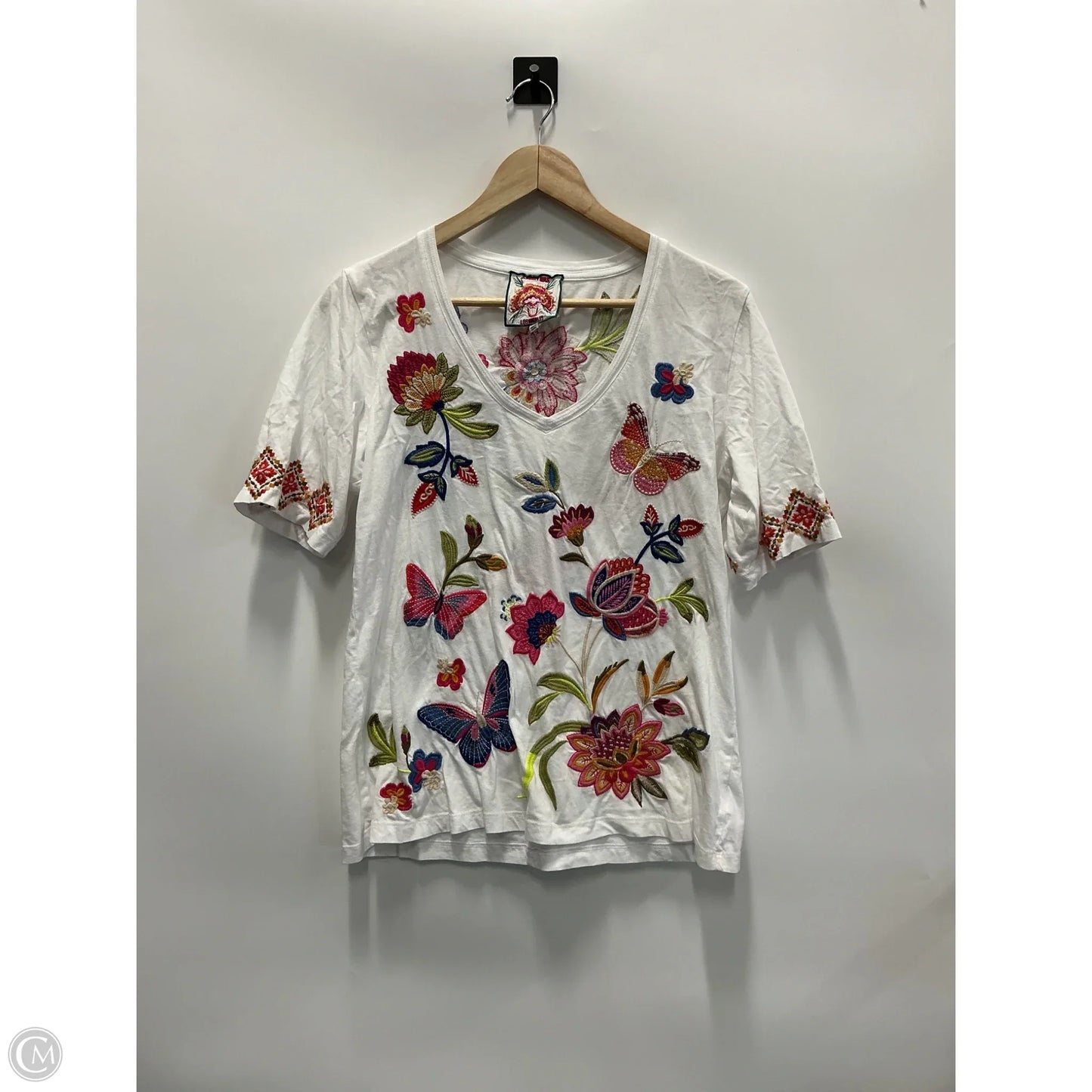 Top Short Sleeve By Johnny Was In Floral Print, Size: S