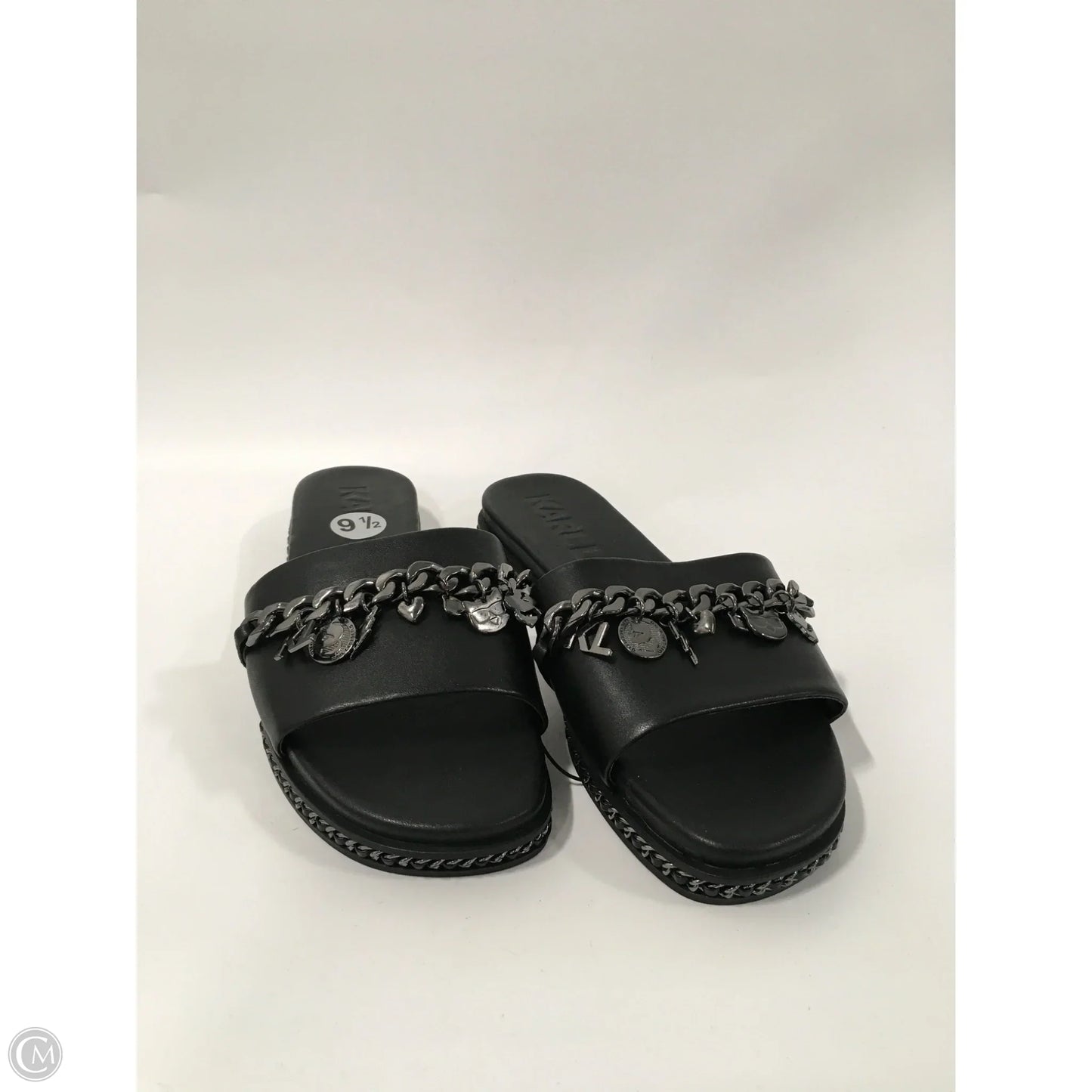 Sandals Designer By Karl Lagerfeld In Black, Size: 9.5