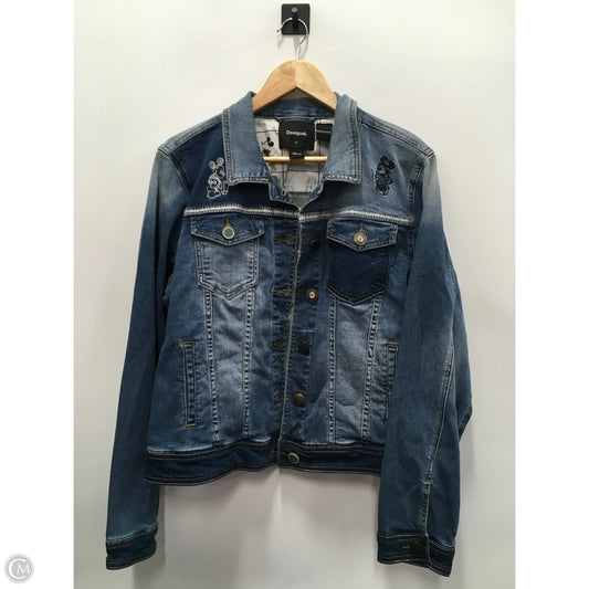 Jacket Denim By Desigual In Blue Denim, Size: Xl