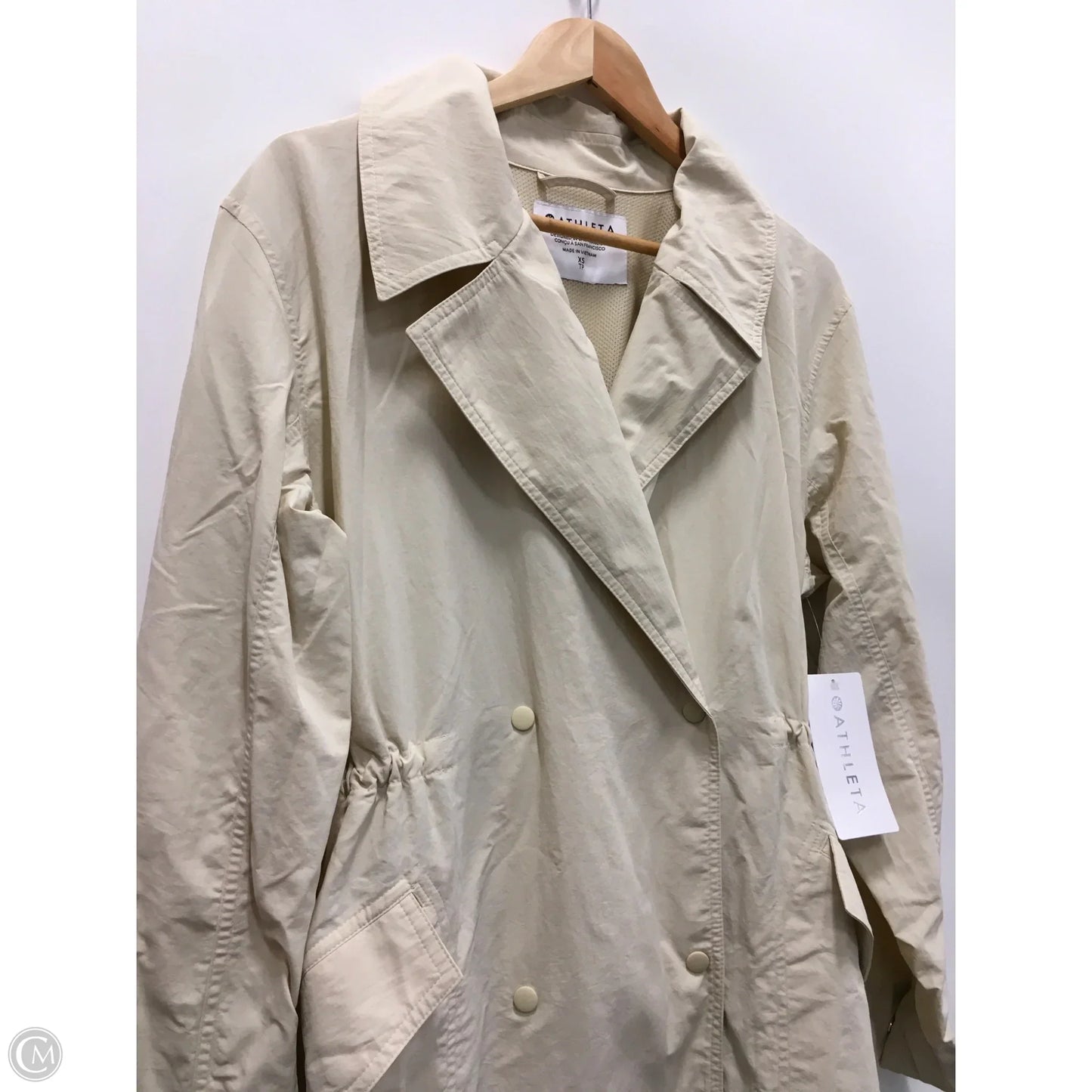 Coat Trench Coat By Athleta In Cream, Size: Xs