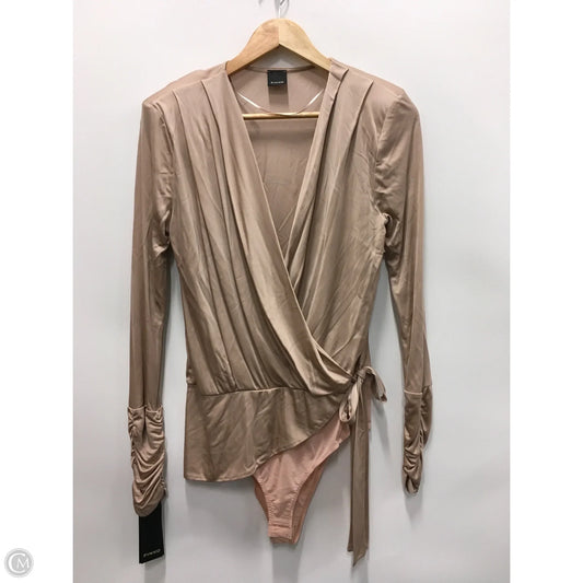 Bodysuit Designer By Pinko In beige, Size: S