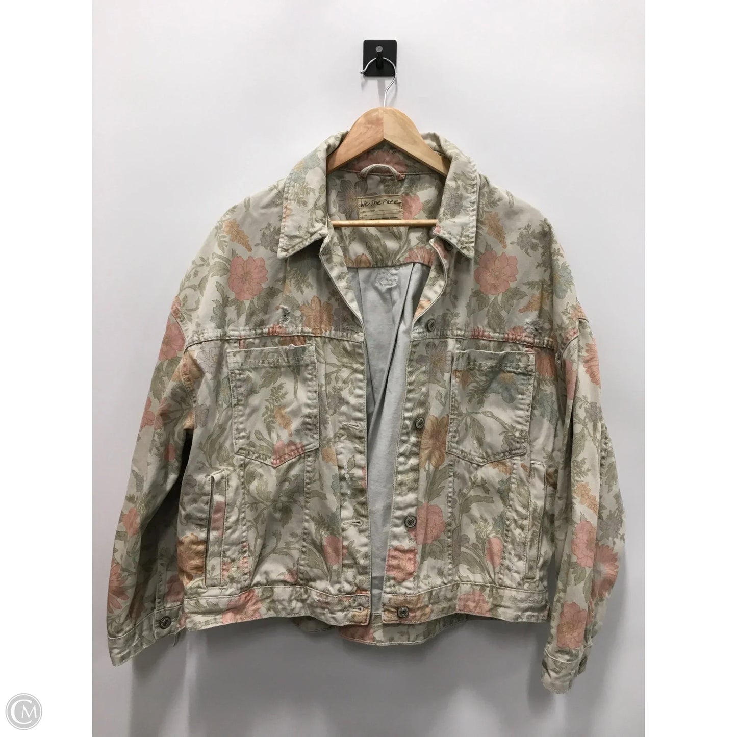 Jacket Denim By We The Free In Floral Print, Size: L
