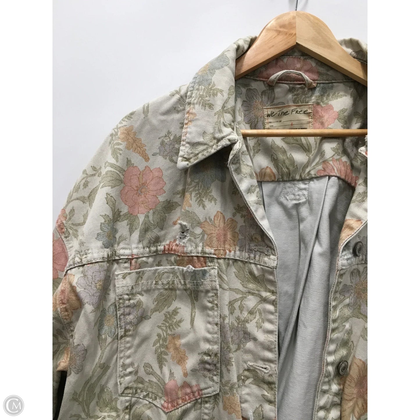 Jacket Denim By We The Free In Floral Print, Size: L