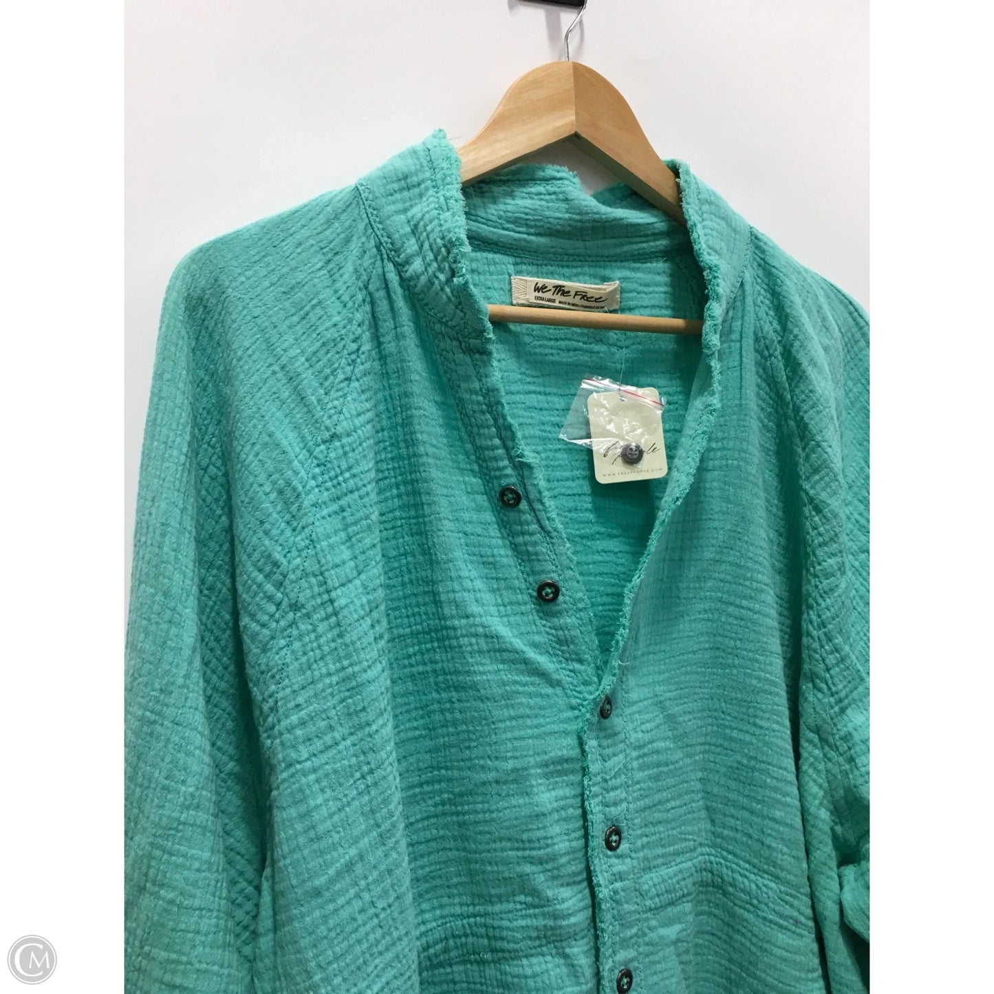 Top Long Sleeve By We The Free In Aqua, Size: Xl