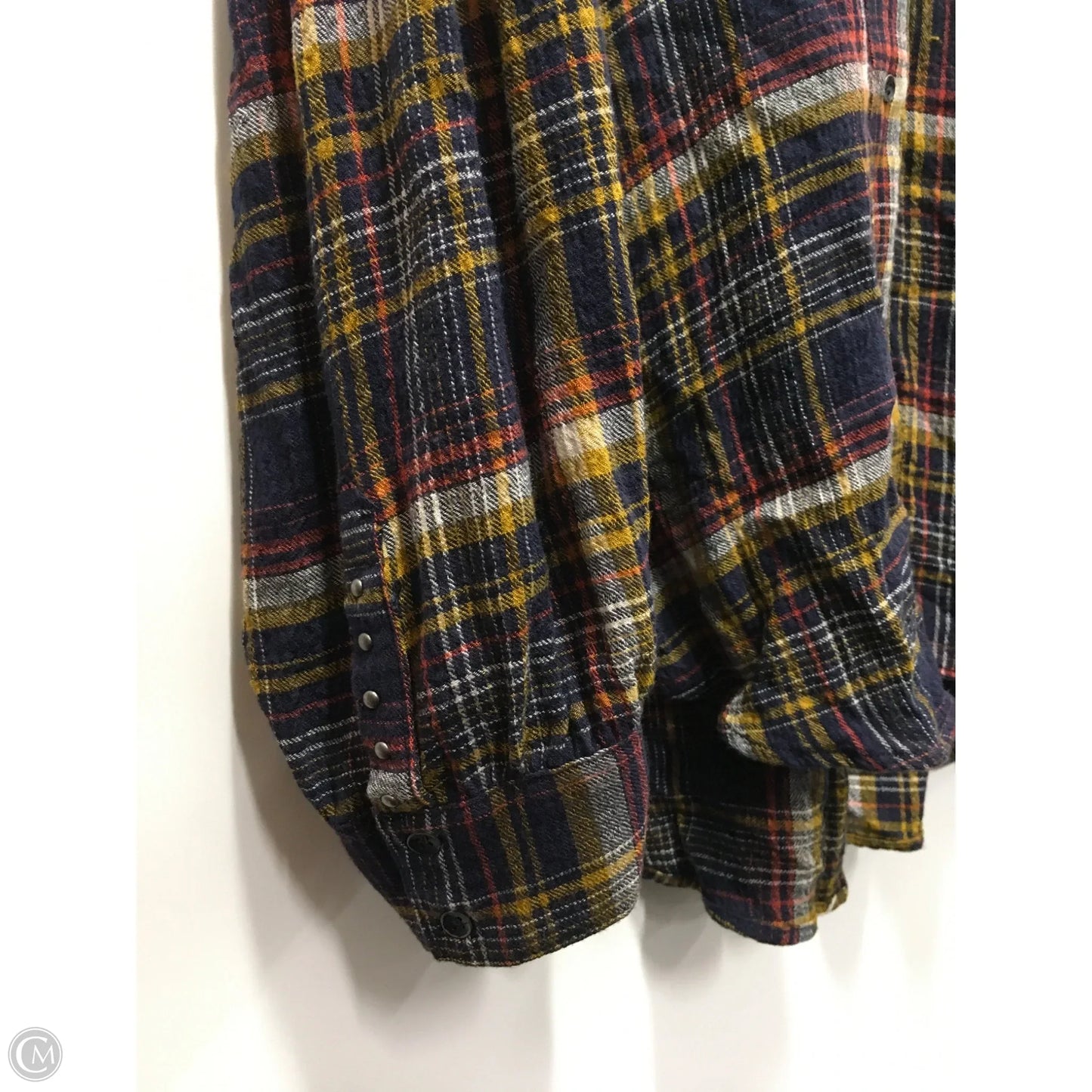 Top Long Sleeve By We The Free In Plaid Pattern, Size: L