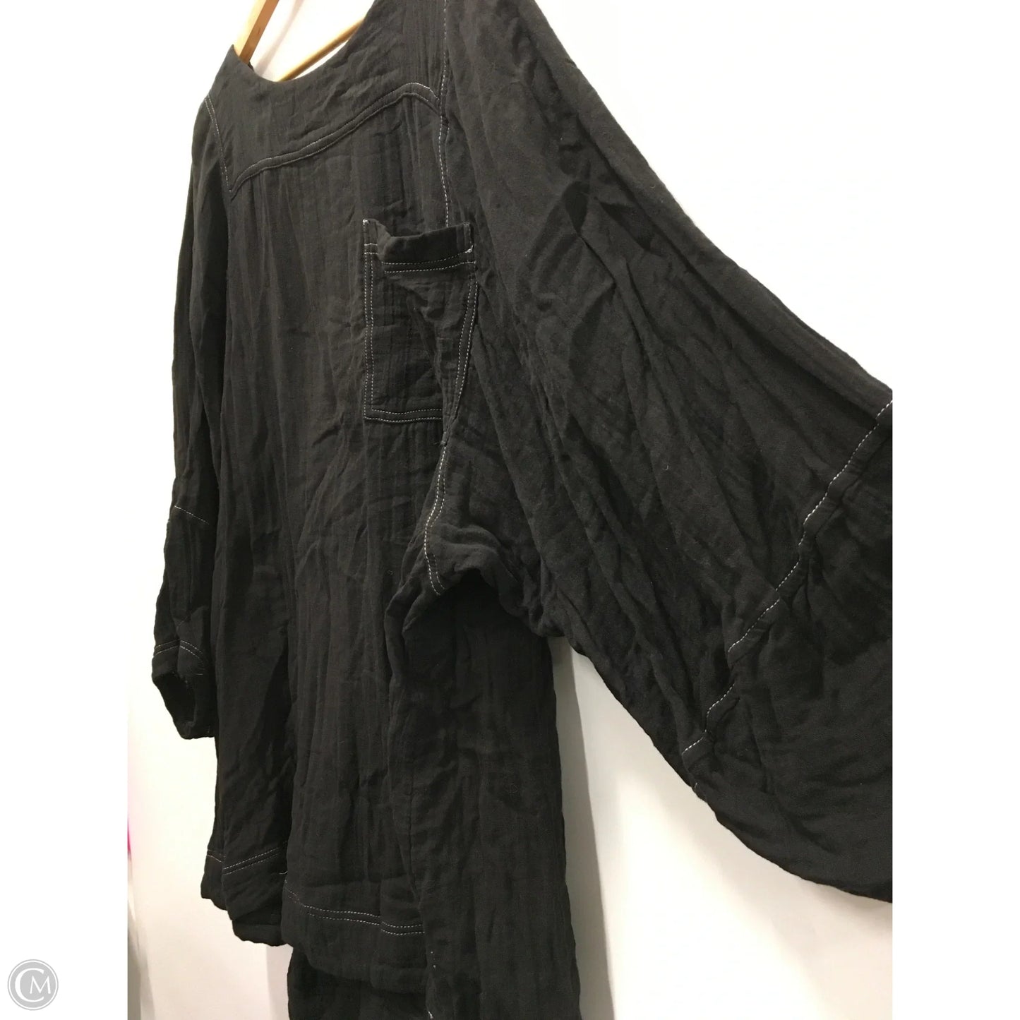 Tunic Long Sleeve By Free People In Black, Size: L