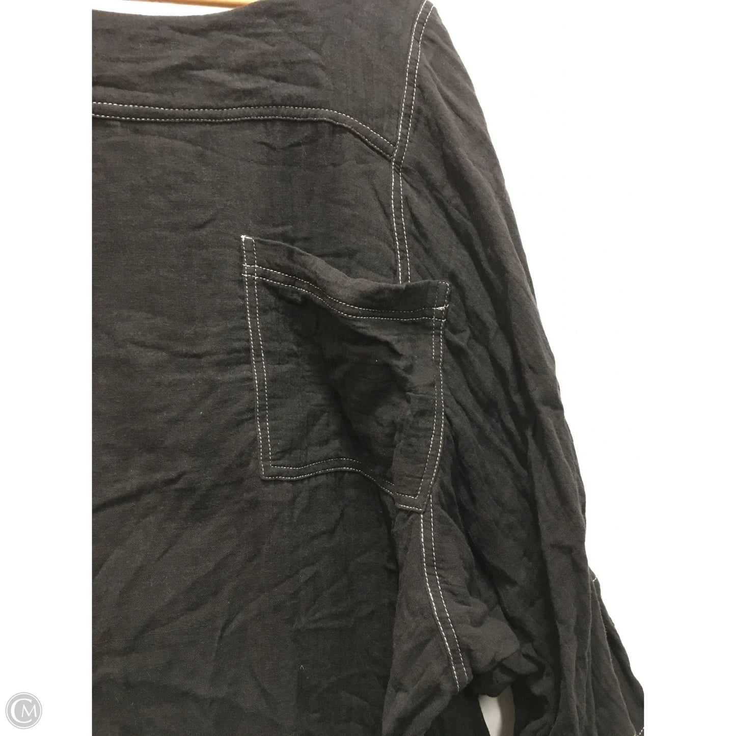 Tunic Long Sleeve By Free People In Black, Size: L