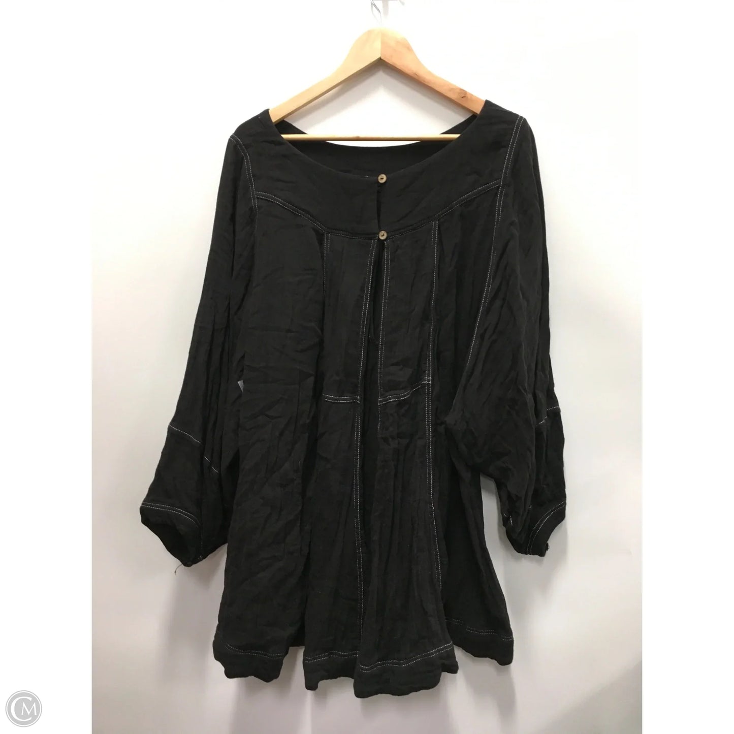Tunic Long Sleeve By Free People In Black, Size: L