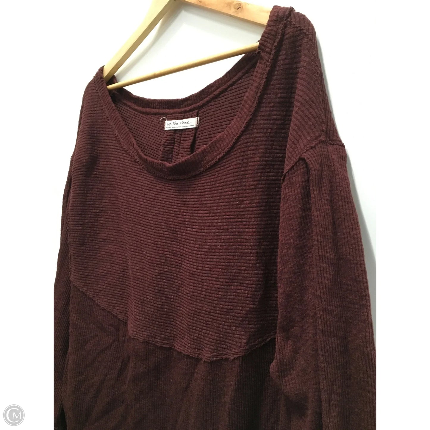 Top Long Sleeve By We The Free In Maroon, Size: Xl