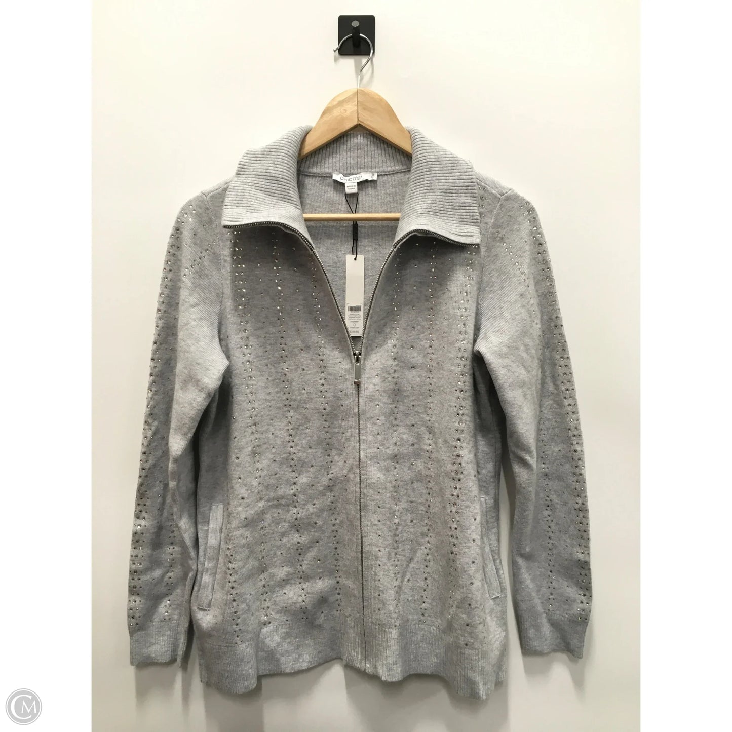 Sweater By Chicos In Grey, Size: S