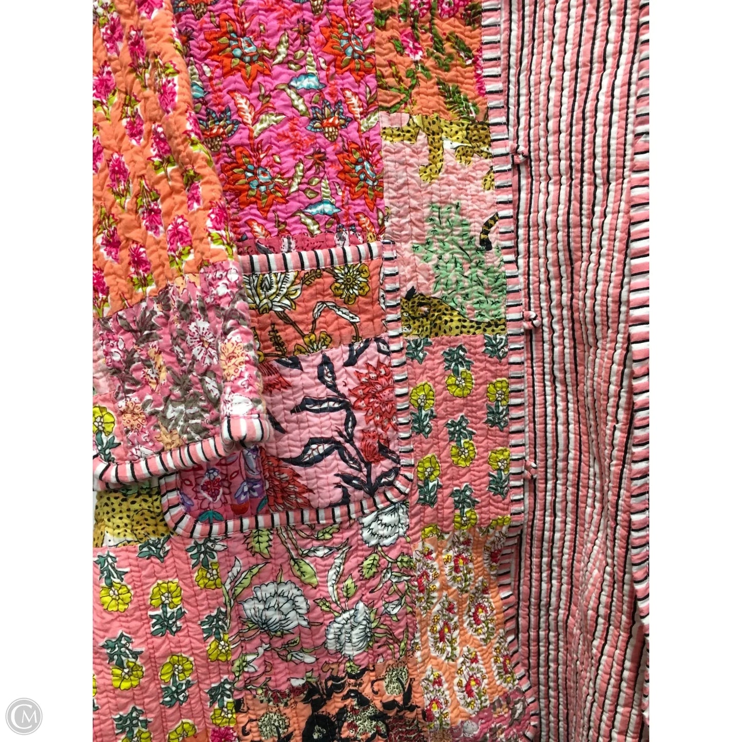 Jacket Puffer & Quilted By Clothes Mentor In Pink & White, Size: L