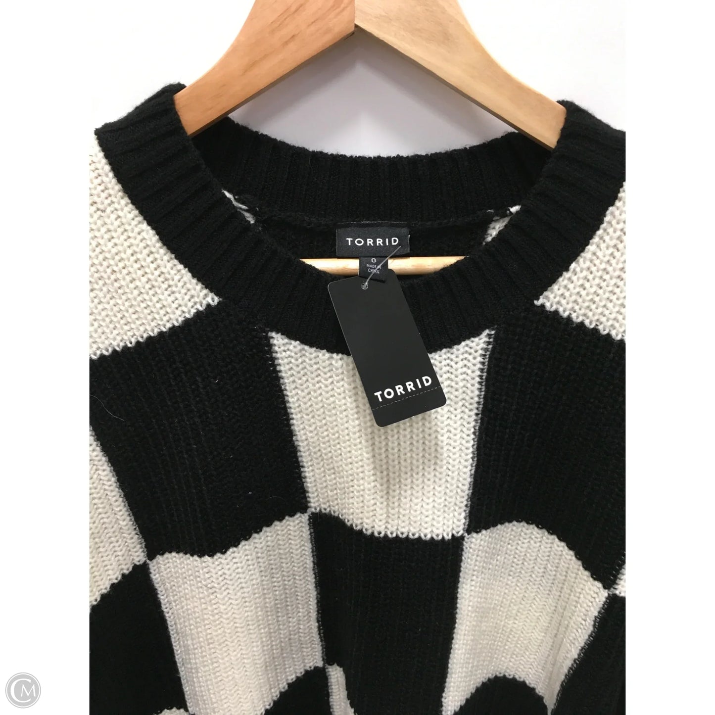 Sweater By Torrid In Black & White, Size: L