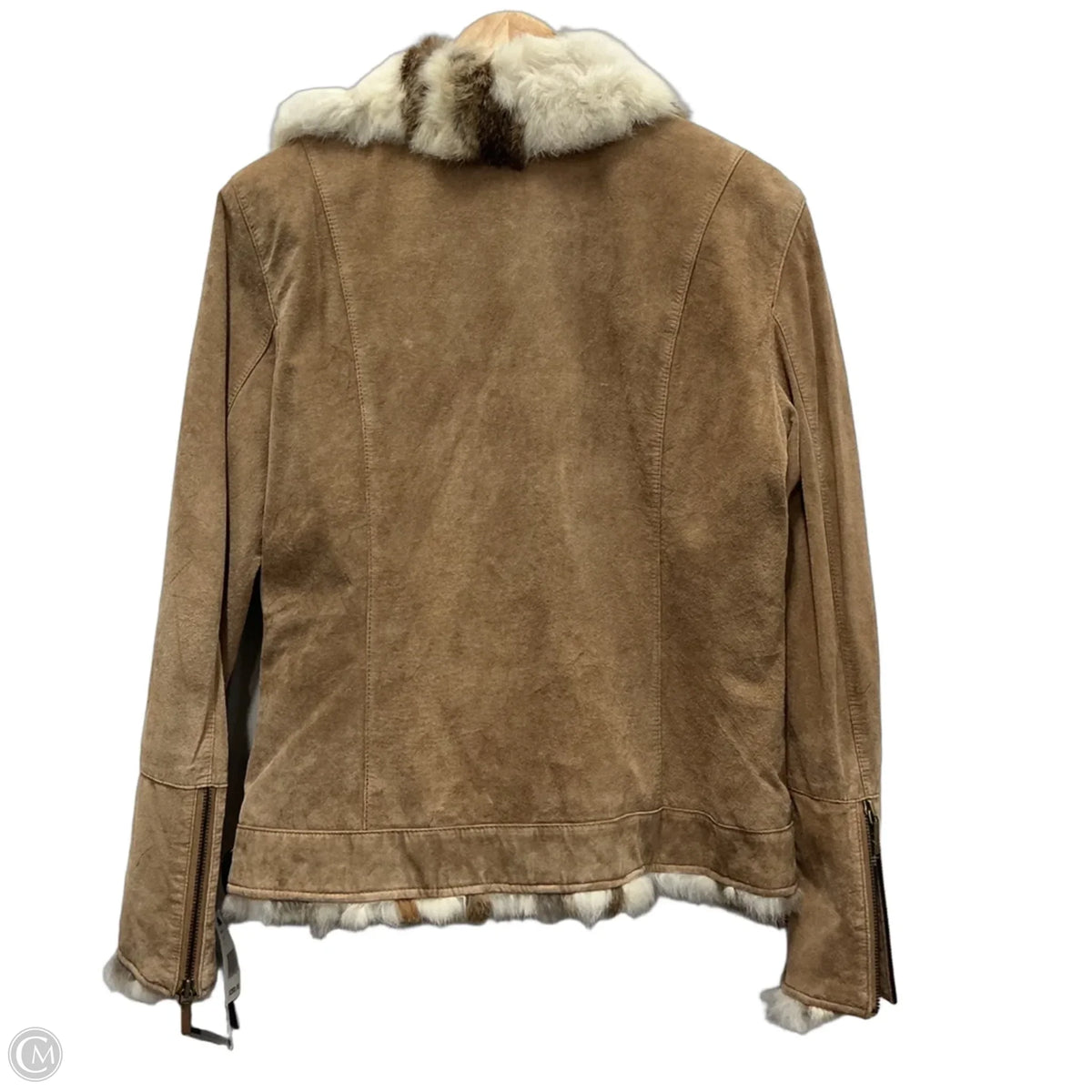 Jacket Leather By Colebrook In Tan, Size: M