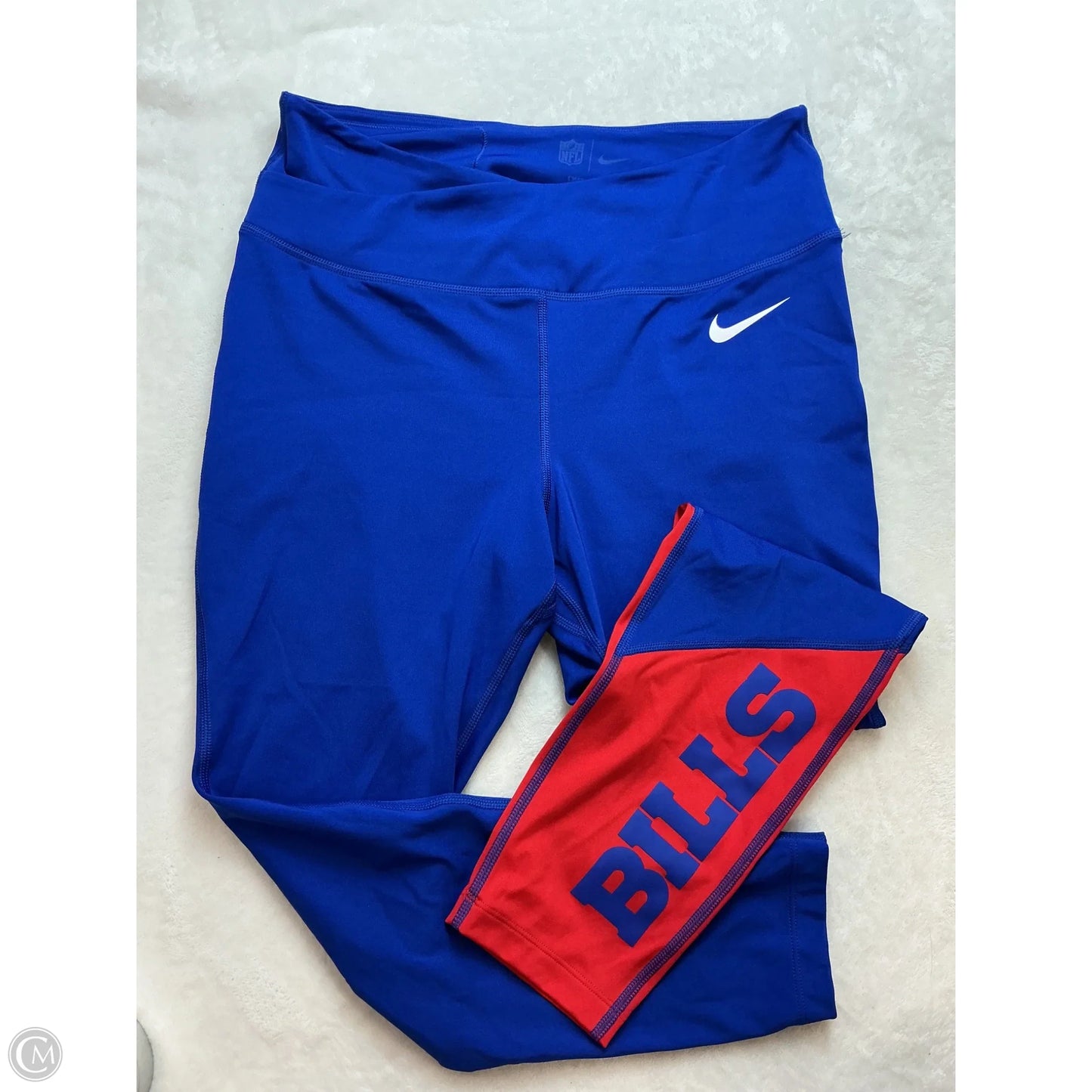 Athletic Leggings By Nike In Blue Red & White, Size: L