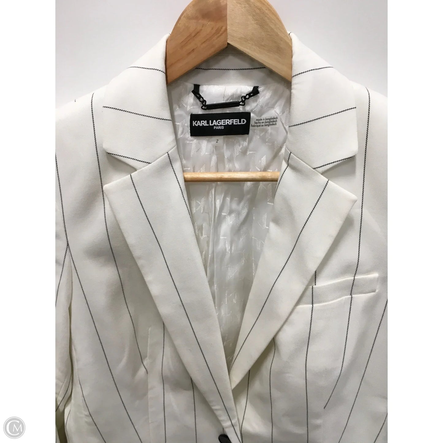 Blazer By Karl Lagerfeld In White, Size: S