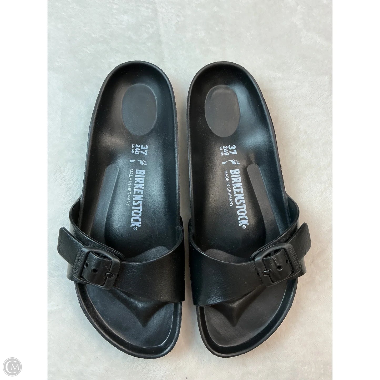 Sandals Flats By Birkenstock In Black, Size: 7