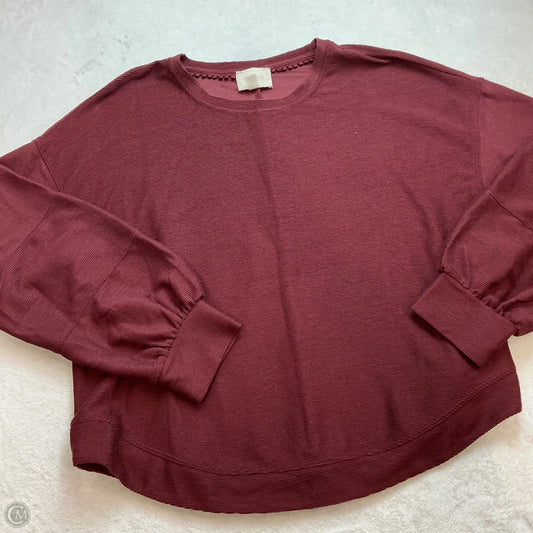 Top Long Sleeve By Cupio In Maroon, Size: Xl