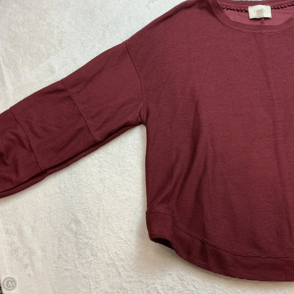 Top Long Sleeve By Cupio In Maroon, Size: Xl