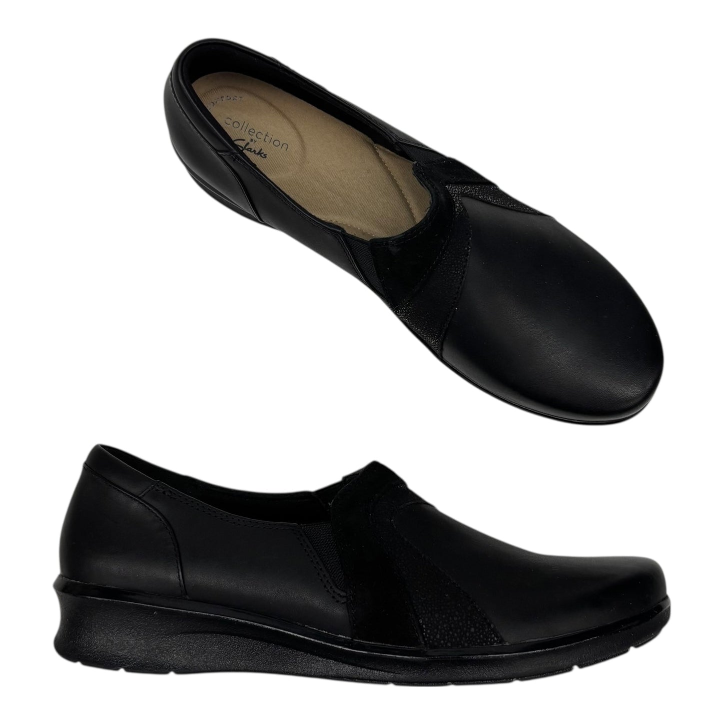 Shoes Flats By Clarks In Black, Size:10