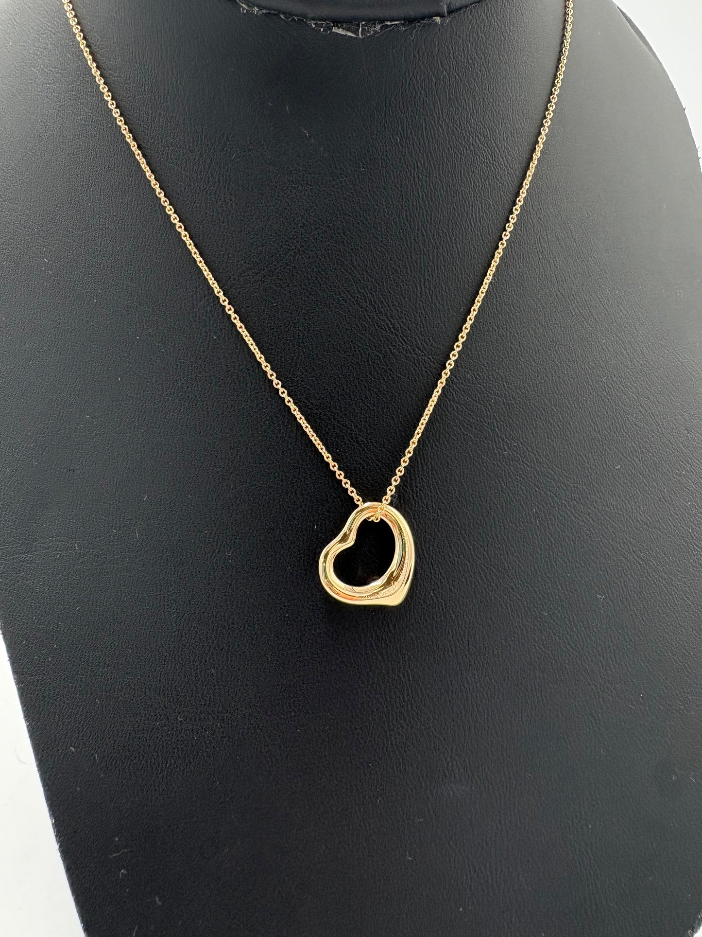 Tiffany & Company Open Heart 18k Rose Gold 16mm Luxury Necklace