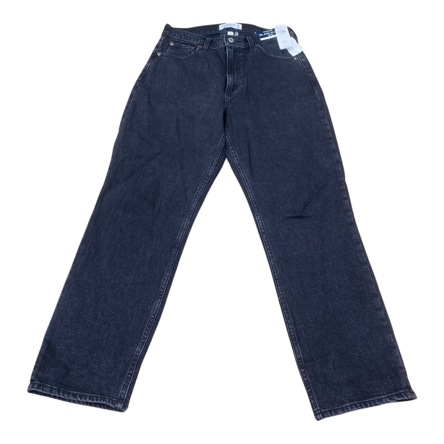 Jeans Straight By Abercrombie And Fitch In Black Denim, Size:8L