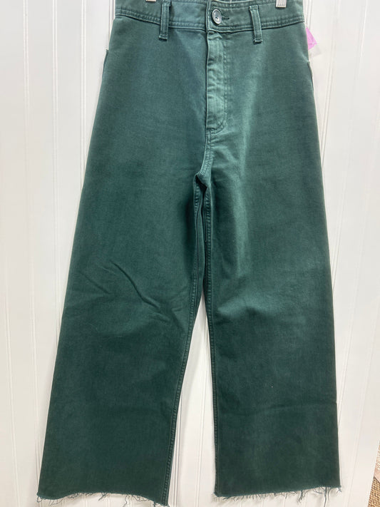 Jeans Wide Leg By Zara In Green Denim, Size:4