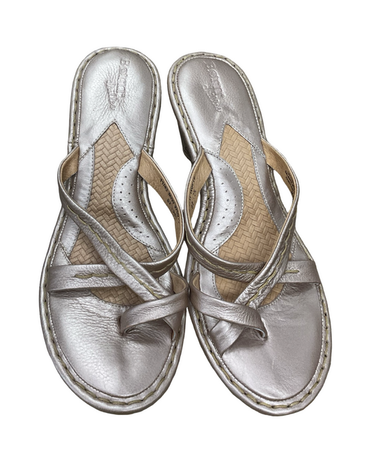 Sandals Heels Wedge By Born In Gold, Size:11