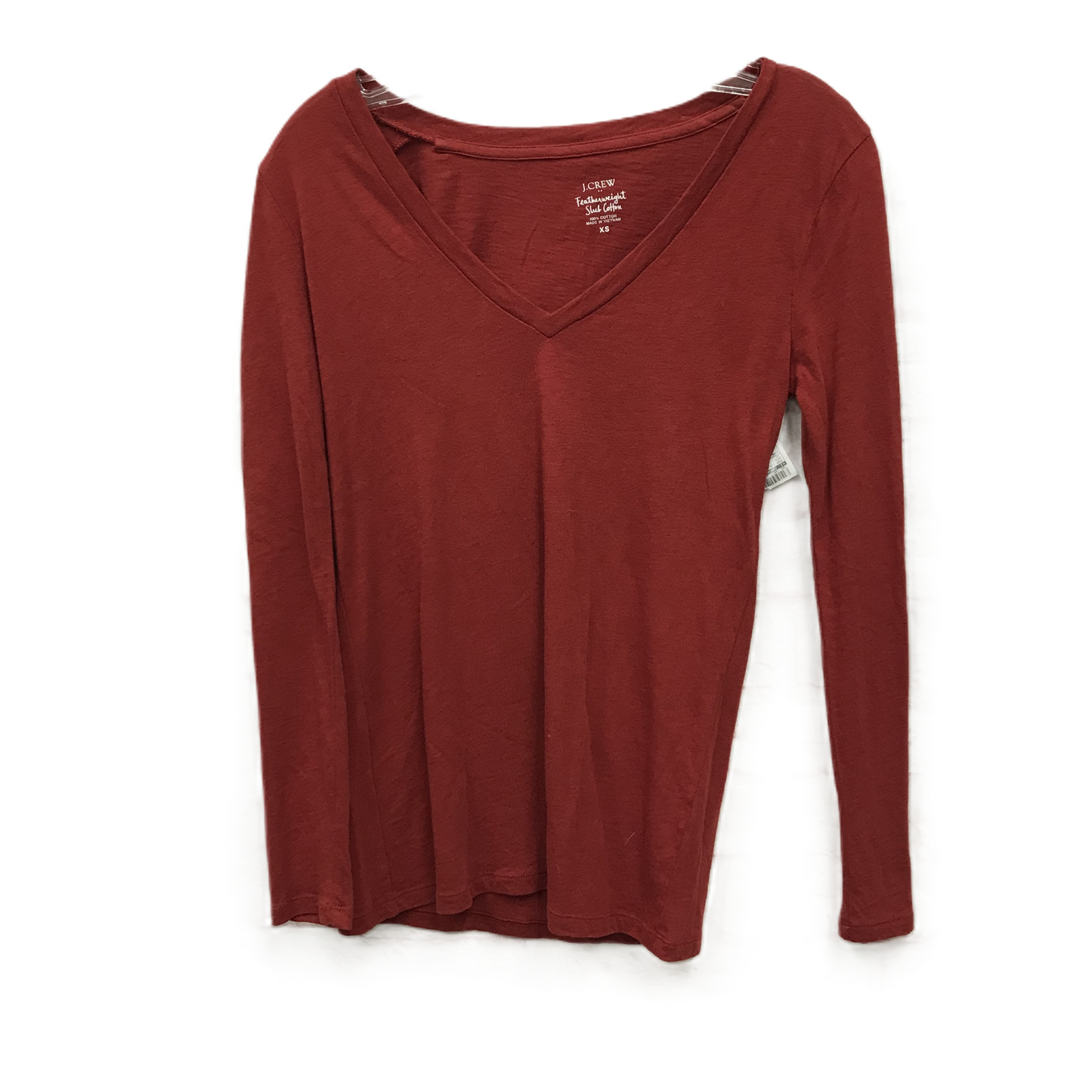 Red Top Long Sleeve Basic By J. Crew, Size: Xs