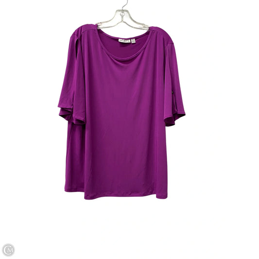 Top Short Sleeve By Susan Graver In Purple, Size: 1x
