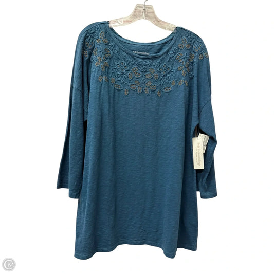 Top Long Sleeve By Soft Surroundings In Blue, Size: Xl